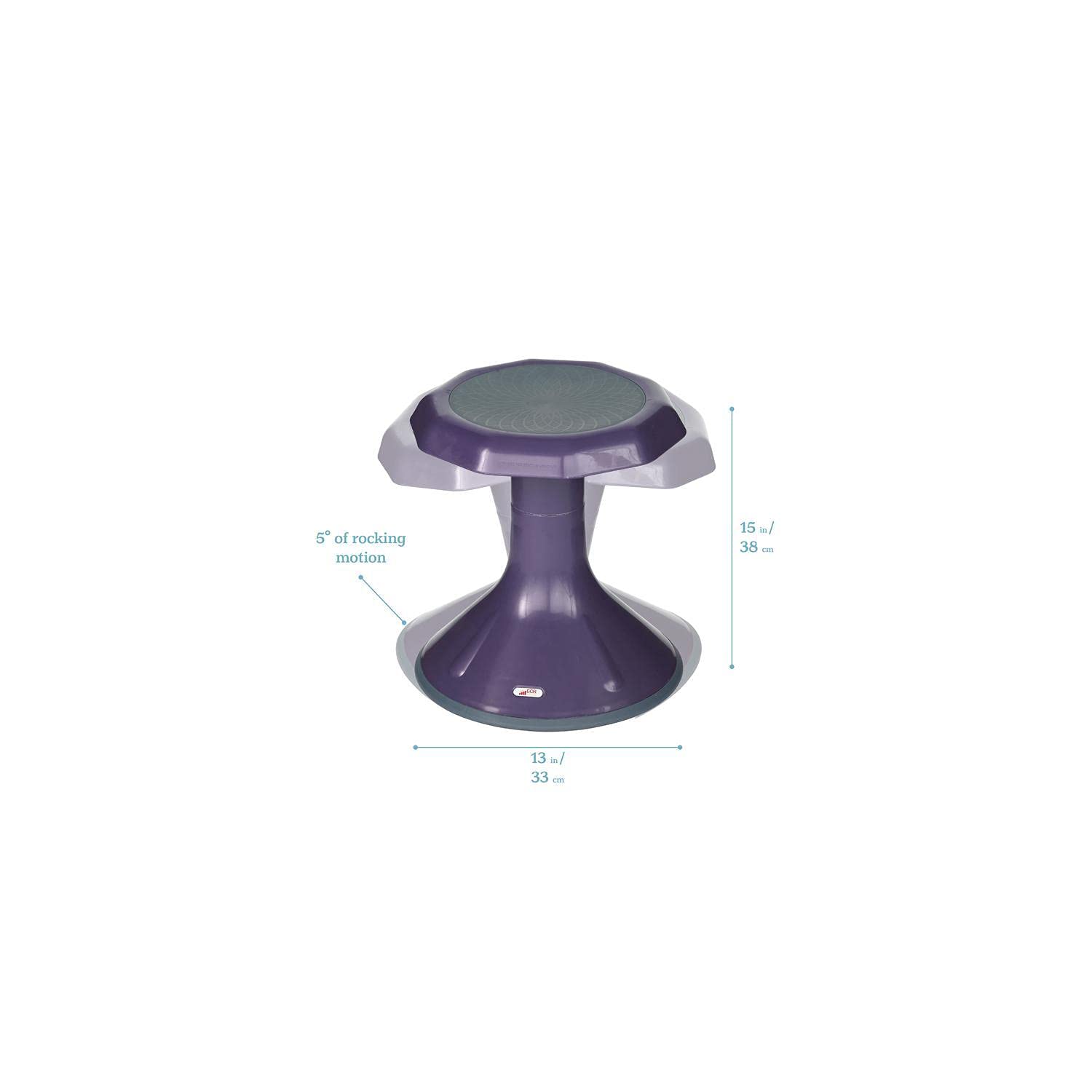 Ecr4Kids Ace Active Core Engagement Wobble Stool, 15-Inch Seat Height, Flexible Seating, Eggplant