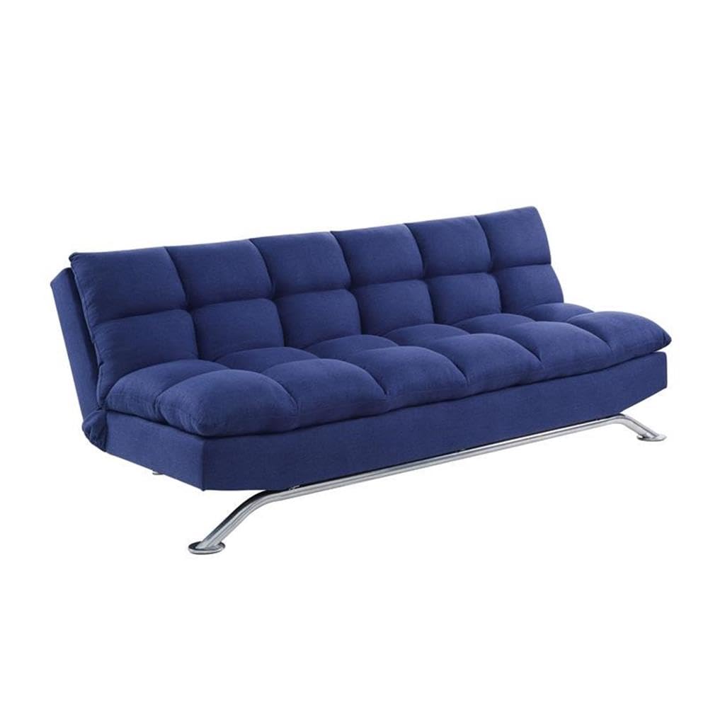 Acme Petokea Tufted Fabric Upholstery Armless Adjustable Sofa In Blue