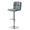 Powell Linon Clayton 24-32 Gas Lift Adjustable Metal Barstool in Gray Faux Leather