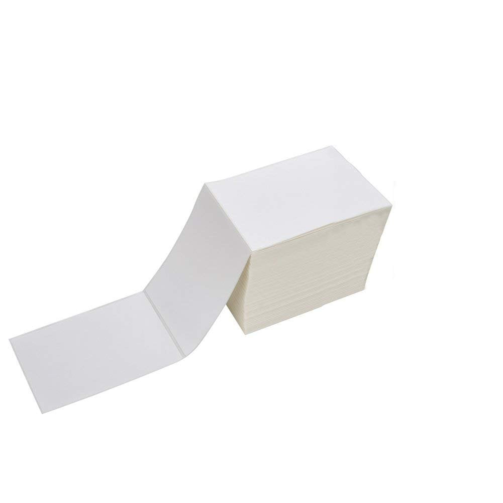Immuson Fanfold 4 X 6 Direct Thermal Shipping Labels With Perforations, 500 Labels, Permanent Adhesive, White Mailing Labels For