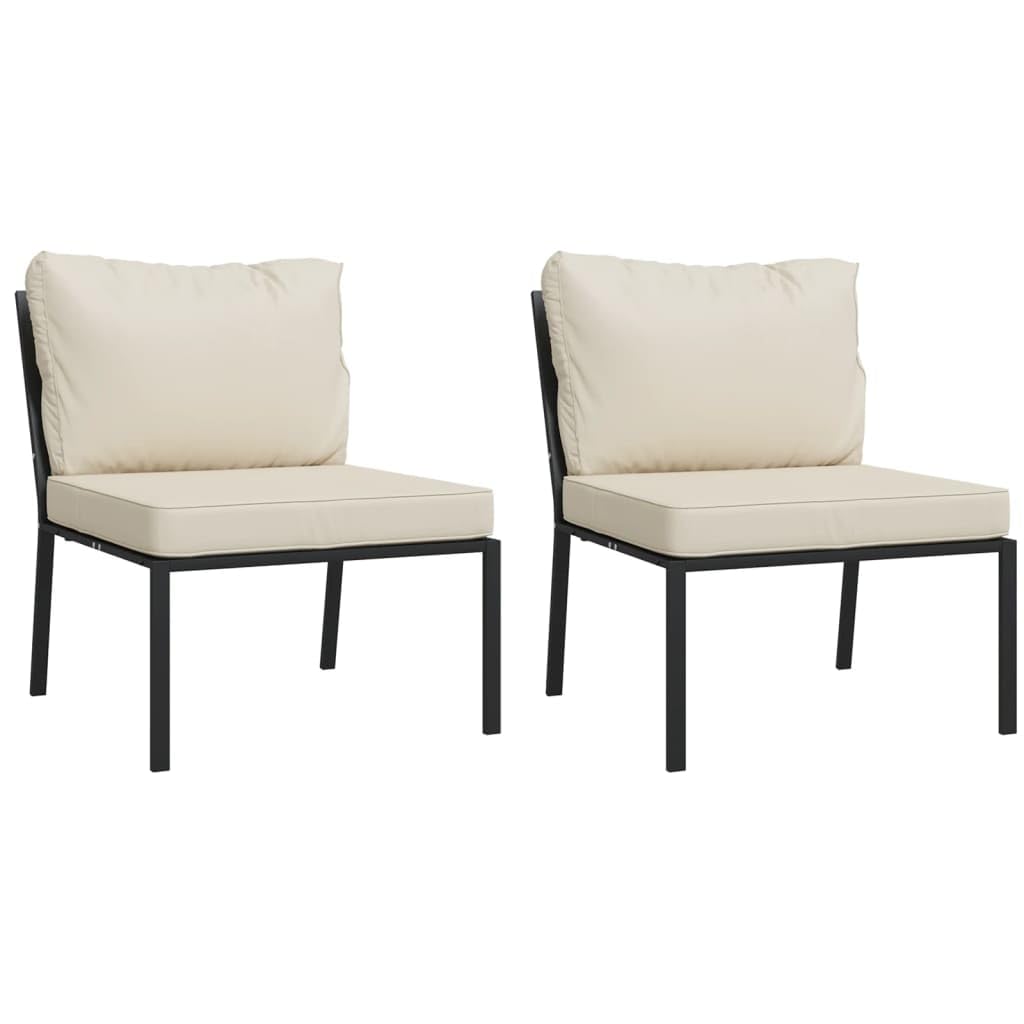 vidaXL 5 Piece Patio Lounge Set with Sand Cushions Steel