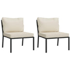 vidaXL 5 Piece Patio Lounge Set with Sand Cushions Steel