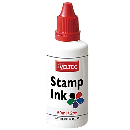 Veltec S-81 Premium Stamp Refill Ink For Self-Inking And Rubber Stamp Pads - 2 Oz (Red)