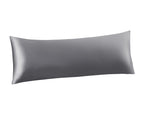 Ersmak Satin Body Pillow Cover, 20x54 Inches Grey Ultra Soft Satin Body Pillow Case for Hair and Skin, Silky Slip Cooling Long S