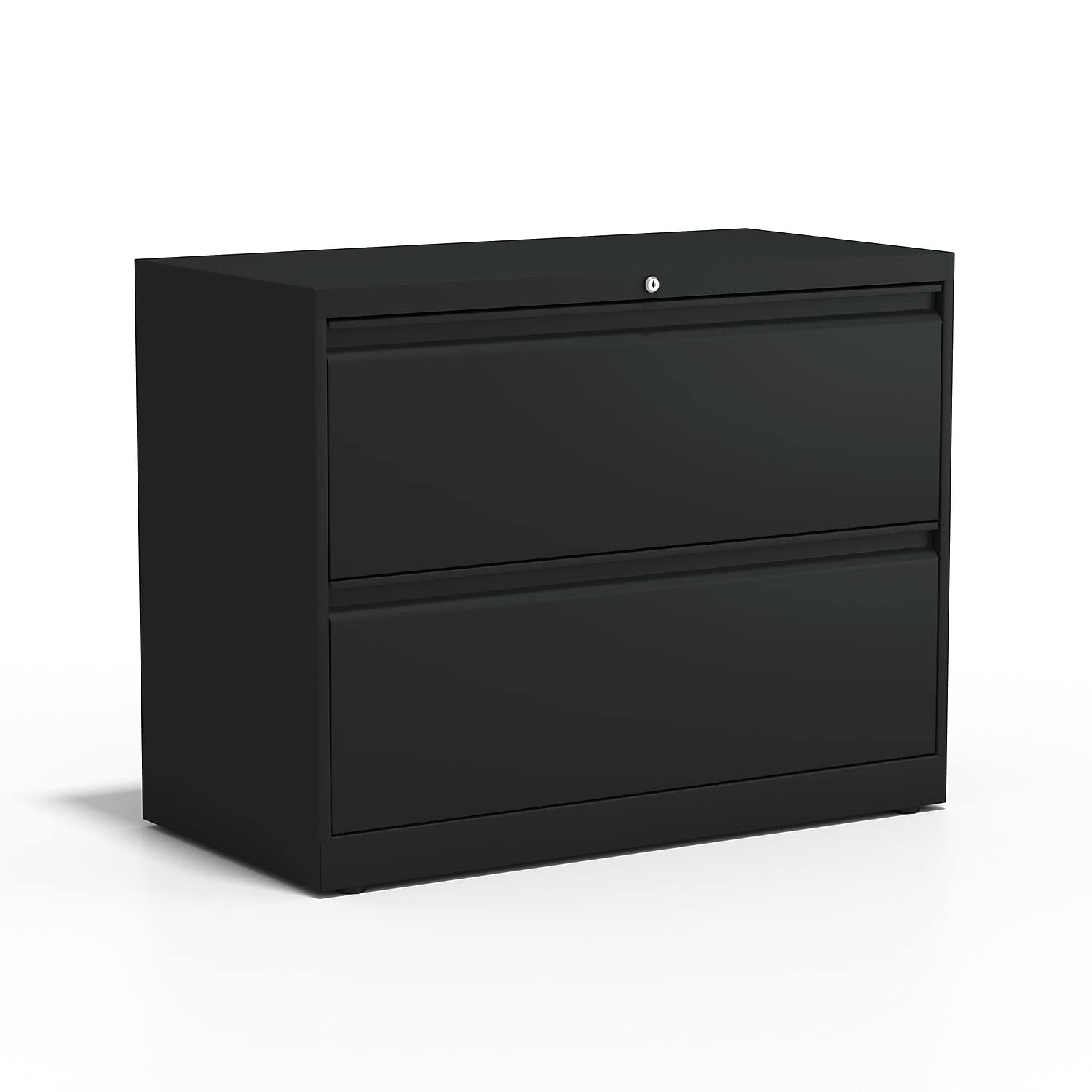 STAPLES 2-Drawer Lateral File Cabinet, Letter & Legal Size Documents, Lockable, 36 W x 18.62 D x 28.11 H, Black