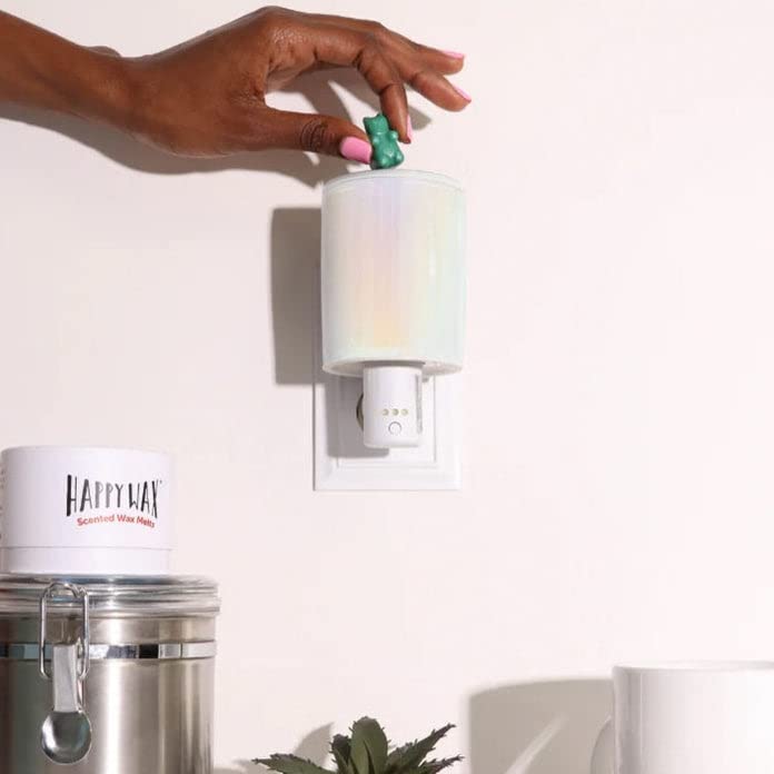 Happy Wax Iridescent Pink Outlet Timer Warmer For Scented Wax - Compact Ceramic Wall Plug In Wax Melt Warmer W/Timer - Wax Melte