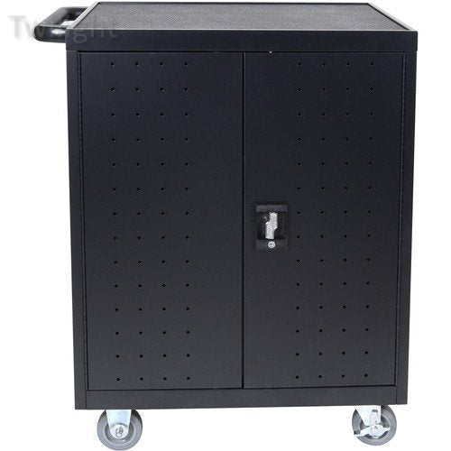 Luxor LLTP32-B - 32 Laptop/Chromebook Charging Cart with Timer (Black)