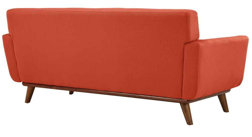 Modway Engage Mid-Century Modern Upholstered Fabric Sofa, Loveseat and Armchair in Citrus