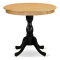 East West Furniture Amt-Obl-Tp Antique Kitchen Dining Table - A Round Wooden Table Top With Pedestal Base, 36X36 Inch, Multi-Color