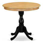 East West Furniture Amt-Obl-Tp Antique Kitchen Dining Table - A Round Wooden Table Top With Pedestal Base, 36X36 Inch, Multi-Color