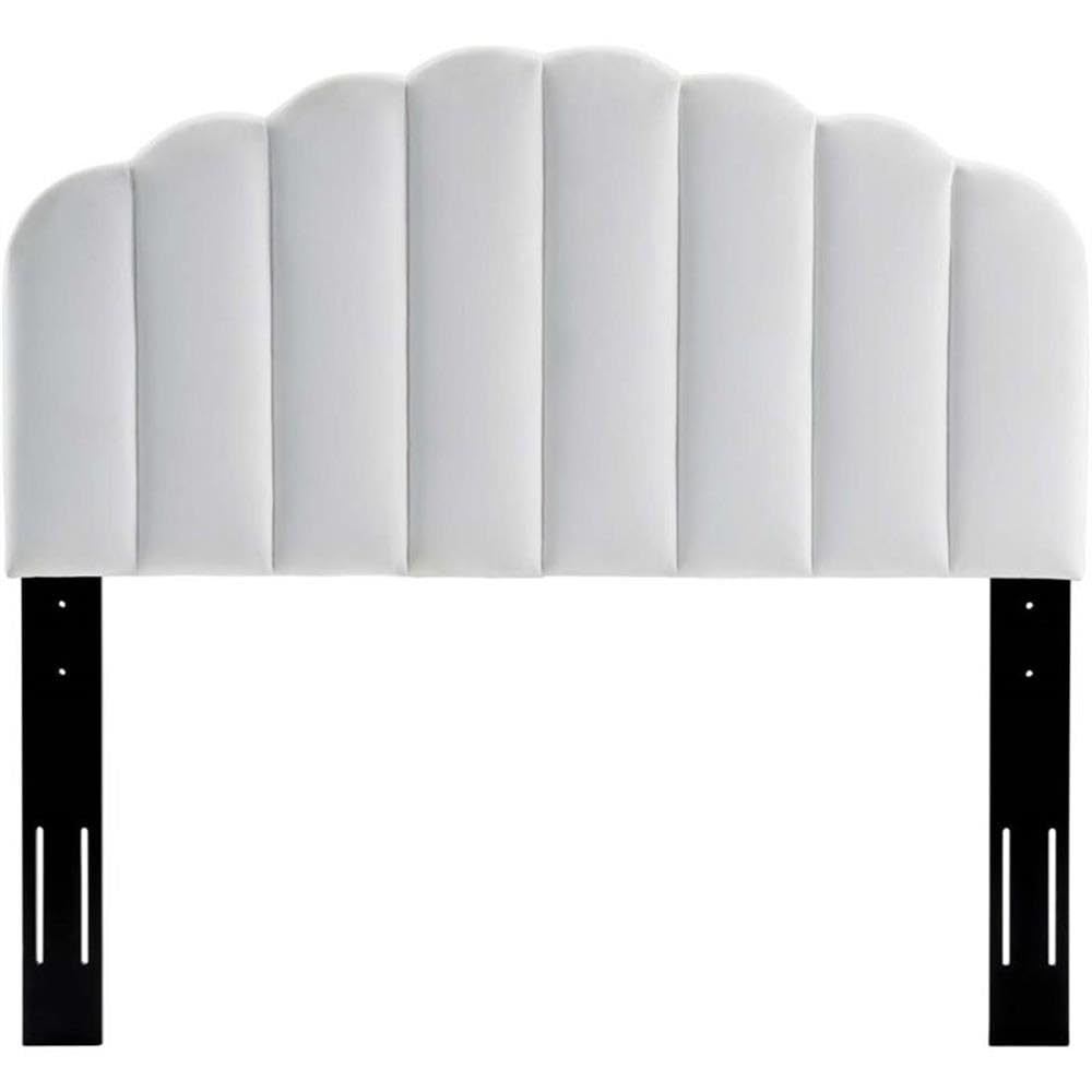 Modway Veronique Twin Modern Performance Velvet Headboard In White