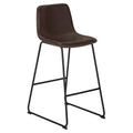 Monarch Specialties 7753, Bar Height, Computer, Work, Pu, Contemporary, Modern Office Chair Stand-Up Desk, 18" L x 22" W x 39.75" H, Brown Leather-Look/Black Metal