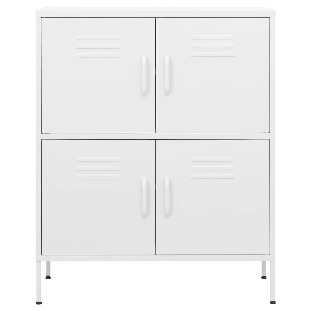vidaXL White Steel Cabinet - Versatile Storage Organizer with Adjustable Shelves - Practical Dimension - Size: 31.5" x 13.8" x 40"