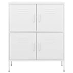 vidaXL White Steel Cabinet - Versatile Storage Organizer with Adjustable Shelves - Practical Dimension - Size: 31.5" x 13.8" x 40"