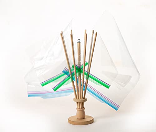 FloWorks Design Plastic Bag and Bottle Dryer - Patented Multi-Purpose Drying Rack Saves Money and the Planet Folds for Easy Stor