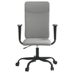 vidaXL Modern Office Chair, Adjustable Height, 360-Degree Swivel Design, Rolling Casters - Light Gray Fabric, Comfort Seating Solution for Your Work Area