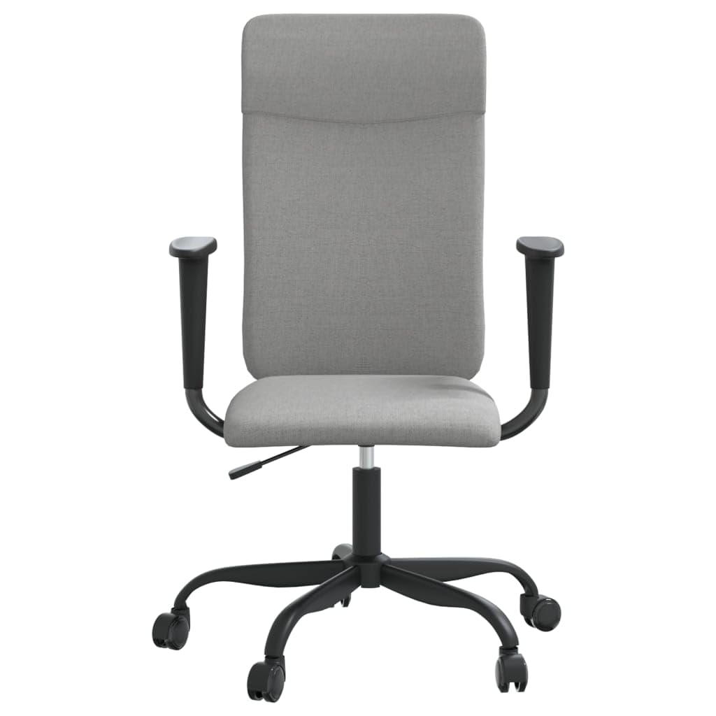 vidaXL Modern Office Chair, Adjustable Height, 360-Degree Swivel Design, Rolling Casters - Light Gray Fabric, Comfort Seating Solution for Your Work Area