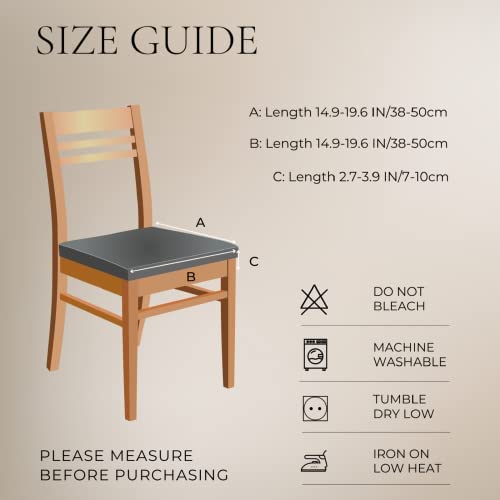 Searchi Stretch Dining Chair Seat Covers Set Of 6, Soft Removable Washable Seat Covers For Dining Chairs, Dining Room Seat Cover Slipcover Protector (Rear-Covered, Orange Brown Flower)