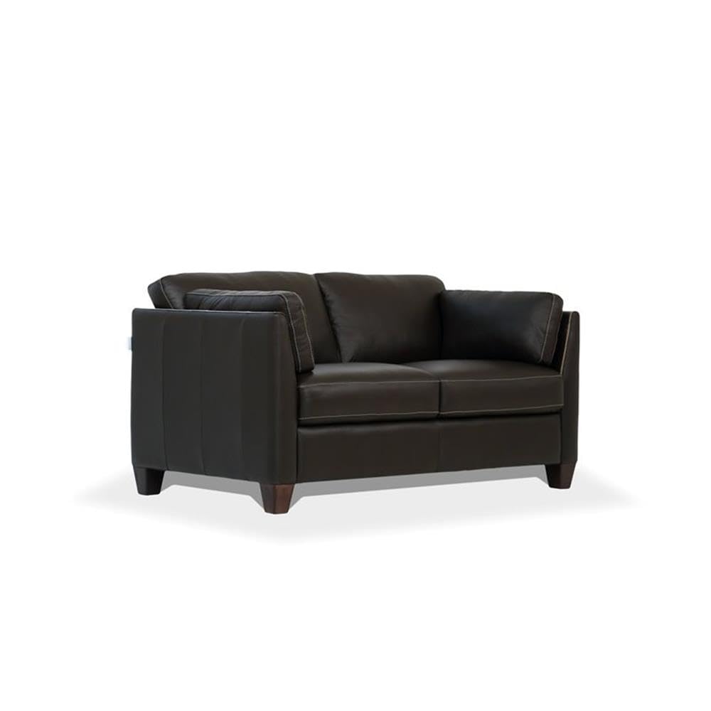 Acme Matias Leather Loveseat in Chocolate
