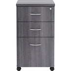 Lorell Weathered Charcoal Laminate Desking Pedestal - 3-Drawer
