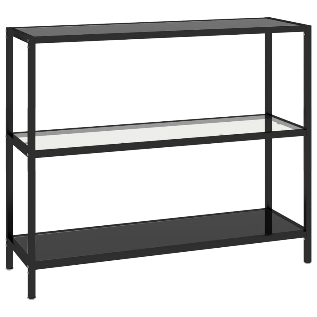 Vidaxl Transparent And Black Corner Shelf, Free-Standing Storage Unit, Modern Design, Tempered Glass And Powder-Coated Iron Structure, Ideal For Living Spaces – 39.4&quot;X14.2&quot;X35.4&quot;