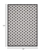 HomeRoots 100% Polypropylene 7’ x 10’ Black White Gray Indoor Outdoor Area Rug