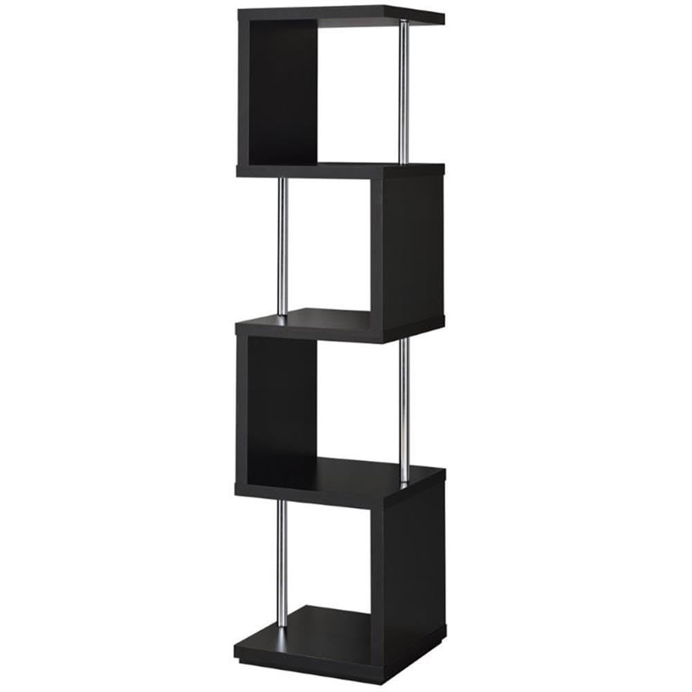 Coaster Home Furnishings Baxter 4-Shelf Bookcase Black Chrome