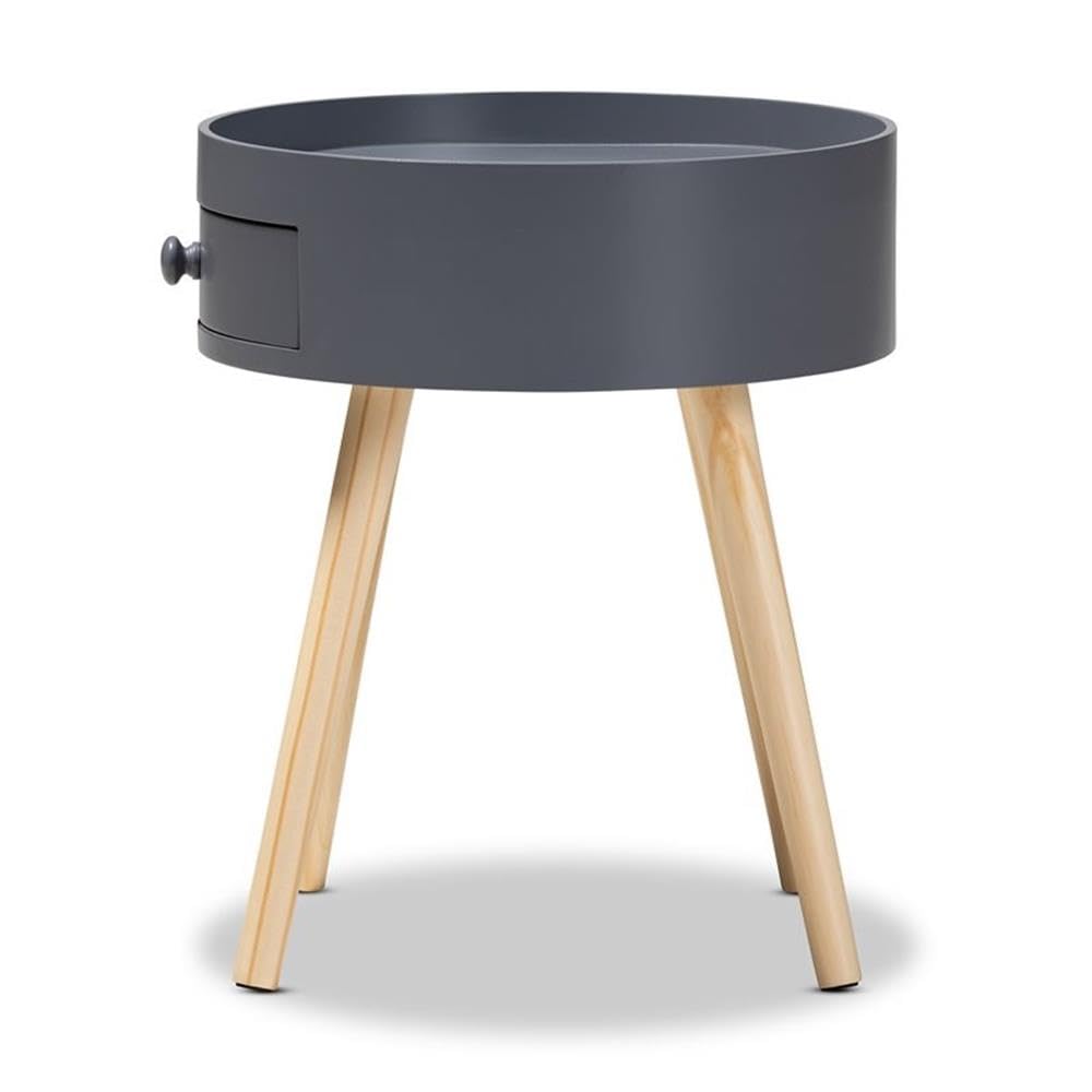 Baxton Studio Jessen 15' Wide Gray Wood 1-Drawer Nightstand