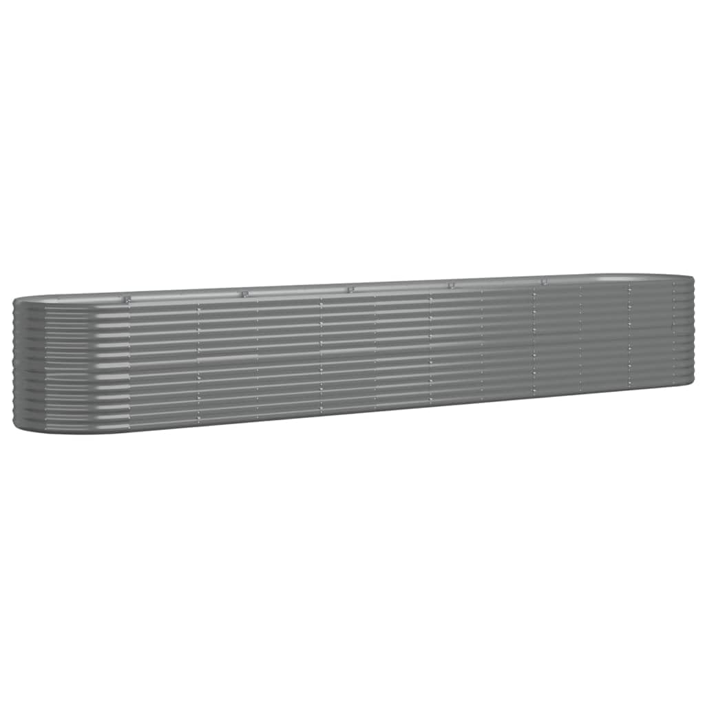 vidaXL Raised Garden Bed, Powder-Coated Steel Planter for Outdoors - Durable and Weather-, Ample Space, Versatile Oval Design, D