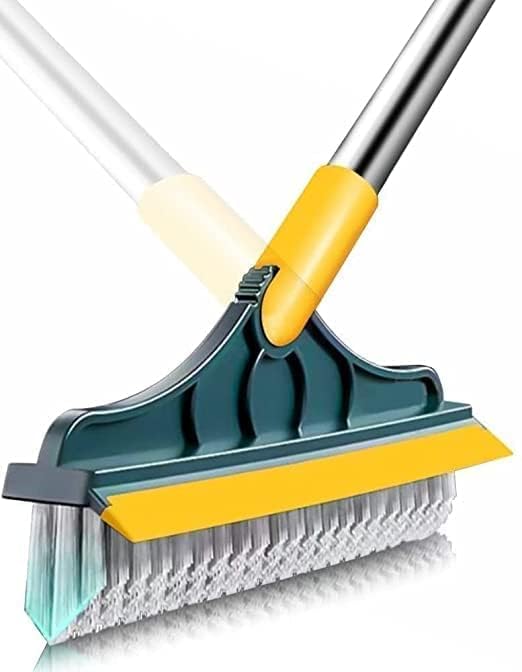 Rylan Stainless Steel Tile Cleaner Brush with Long Handle, Multicolor