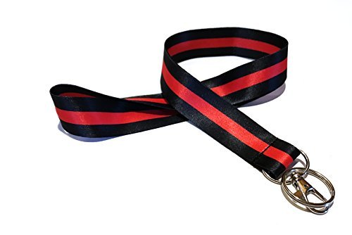 Wigspedia Thin Blue Line Thin Red Line Neck Lanyards Keychain For Key/Id Holder (Thin Red Line Lanyard)