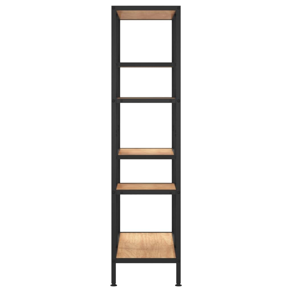 vidaXL Modern Freestanding Book Shelf - Durable Steel and Engineered Wood Construction - Versatile for Living Room, Office, Bedroom - Light Brown and Black