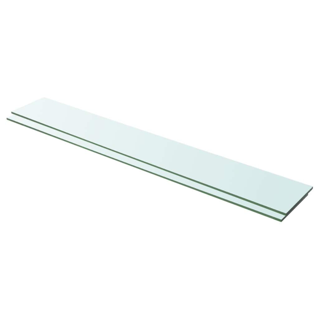 vidaXL Wall Shelf Set – Floating & Tempered Glass Shelves - Modern Clear Glass Shelf Panels 39.4&quot;x5.9&quot;