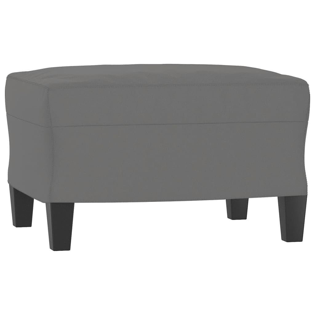 vidaXL Dark Gray Microfiber Footstool - Cozy Resting Spot - Perfect for Living Room Lounge - Durable 100% Polyester Fabric - Eas