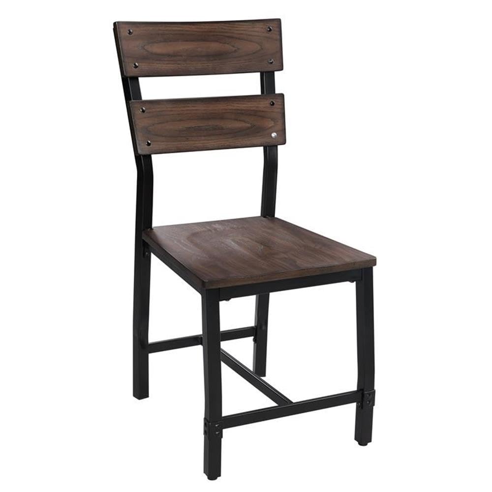 Acme Mariatu Wooden Armless Side Chair in Oak Set of 2