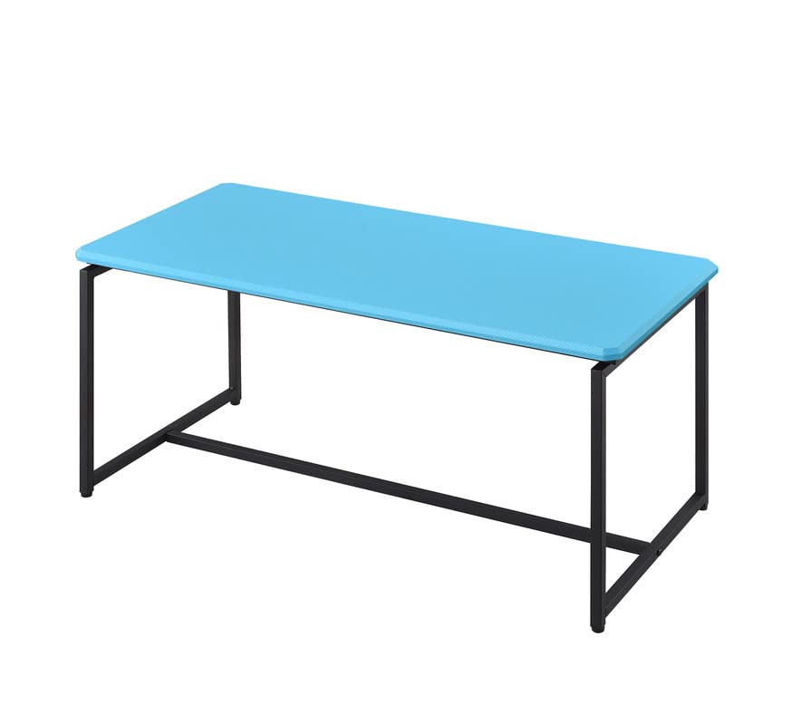 Lilola Home GT 3 Piece Blue Carbon Fiber Wrap Coffee Table and End Table Set