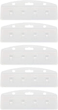 Taodan 5Pcs Horizontal Half Id Badge Holder Plastic Card Holder Office Supplies For Swipe Cards