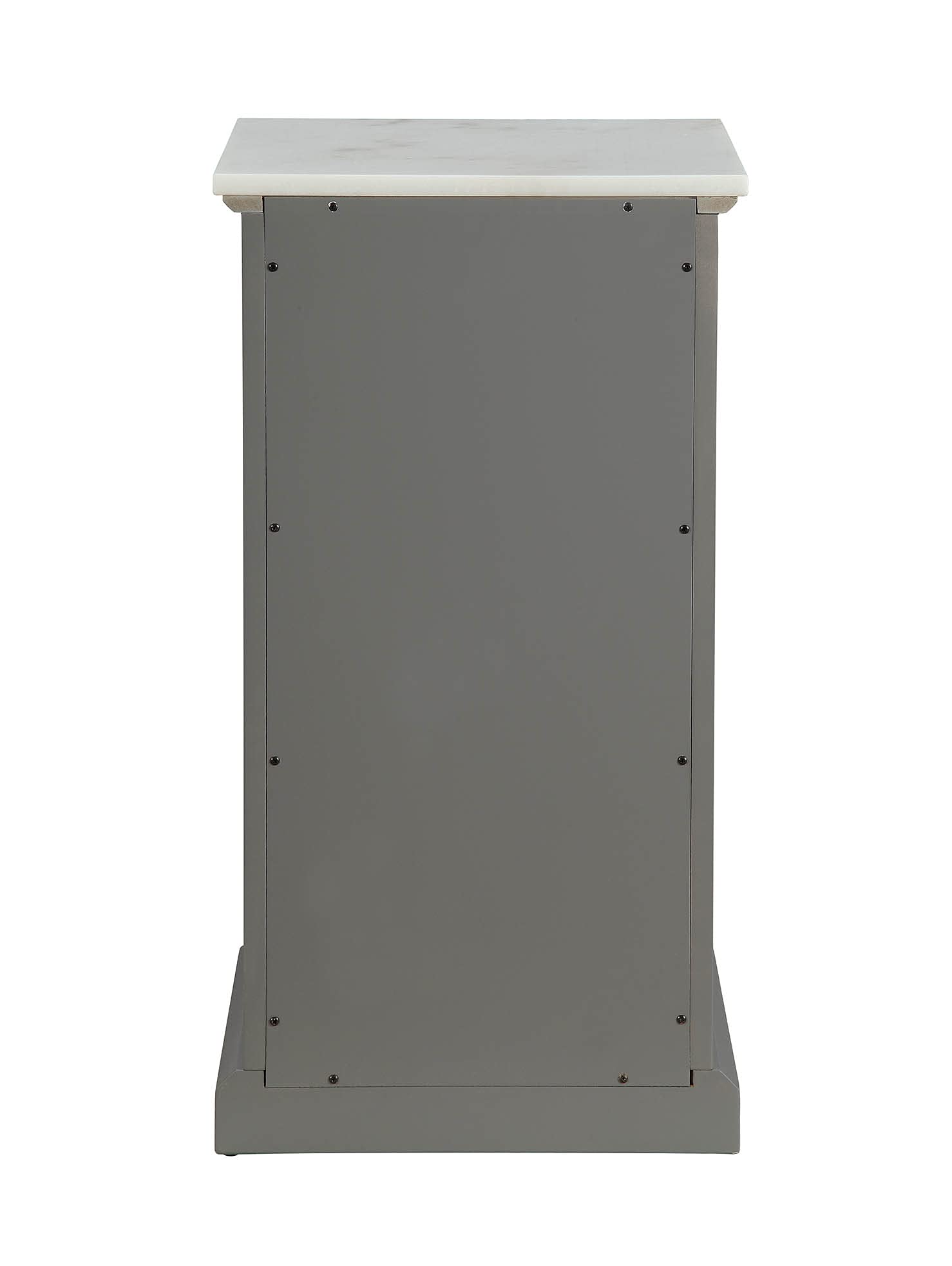 HomeRoots MDF, Marble(Degree:B) 16&quot; X 13&quot; X 30&quot; Grey MDF Cabinet