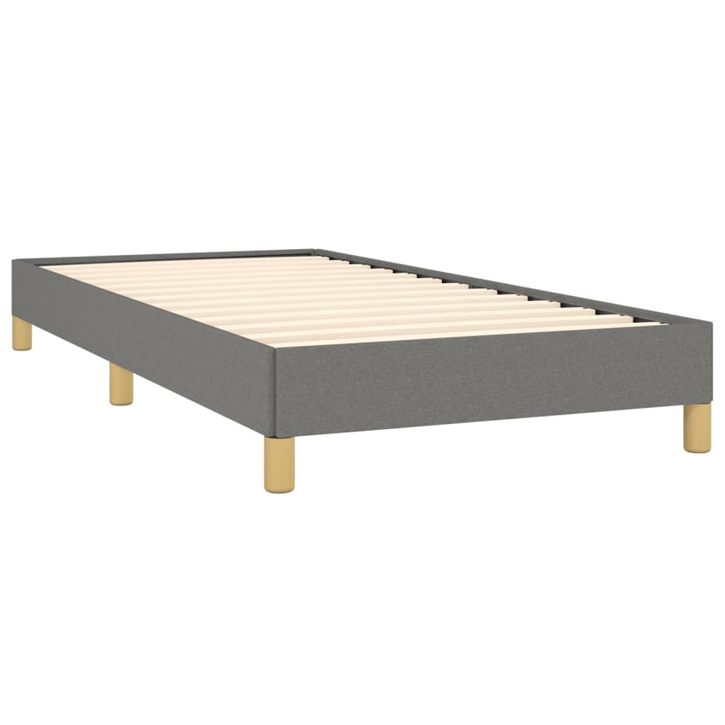 vidaXL Twin Bed Frame in Dark Gray, Modern Design, Durable Fabric, Sturdy Legs, Plywood Slats, Easy Assembly, Suitable for 39.4&quot;x74.8&quot; Mattress – Engineered Wood Construction