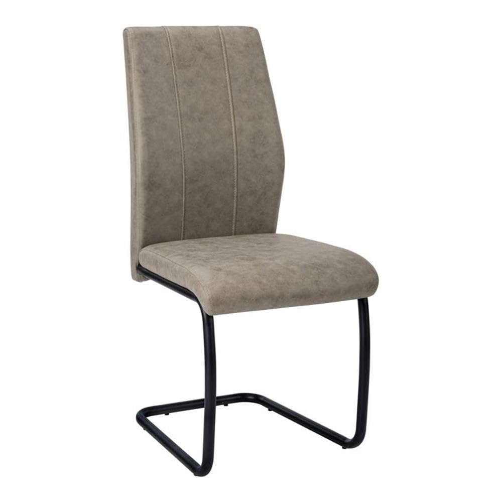 Monarch Specialties Chair-2Pcs / 39&quot; H/Taupe Fabric/Black Metal Dining Chair