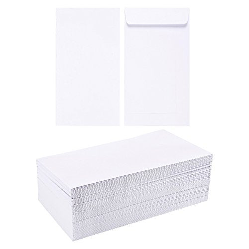 Juvale 100-Pack #7 Small Money Envelopes For Cash 3.5X6.5 In, White 130 Gsm, Self-Adhesive Paper Currency Envelopes For Budgetin