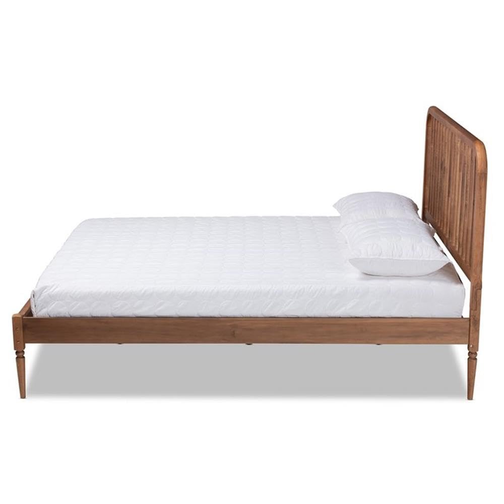 Baxton Studio Neilan Modern and Contemporary Walnut Brown Finished Wood King Size Platform Bed