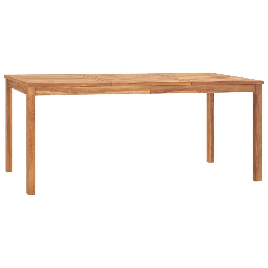 vidaXL Dining Table | Simple Farmhouse Style | Solid Teak Hardwood | Weather-Resistant | Patio-Garden-Kitchen use | Fine-Sanded 