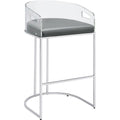Coaster Furniture Acrylic Back Bar Stools Grey and Chrome (Set of 2) 183406