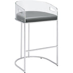 Coaster Furniture Acrylic Back Bar Stools Grey and Chrome (Set of 2) 183406