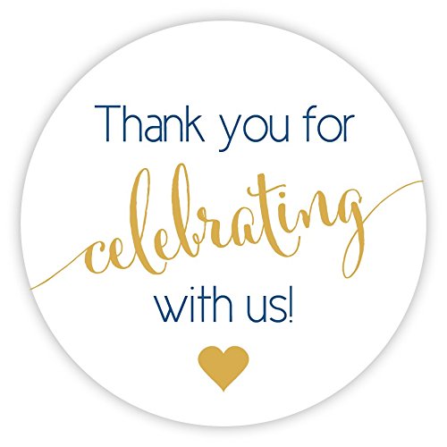 Thanks For Celebrating With Us Stickers, Wedding And Even Favor Labels (#362-Ngl)