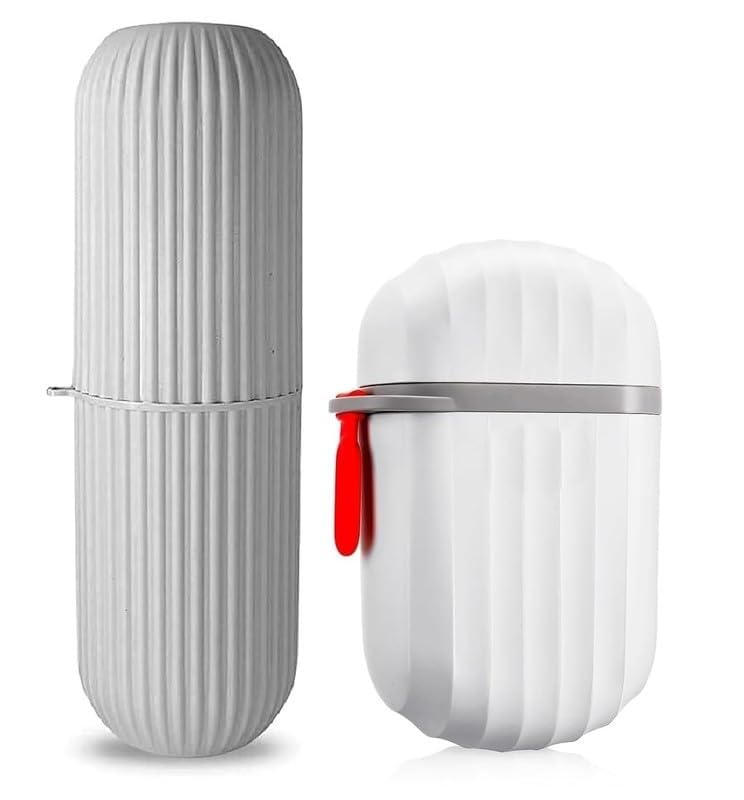 V2H 1 Pcs Travel Soap Case 1 Pcs Toothbrush Case Waterproof Travel Soap Dish Shower with Convenient Handle Leakproof for Bathroo