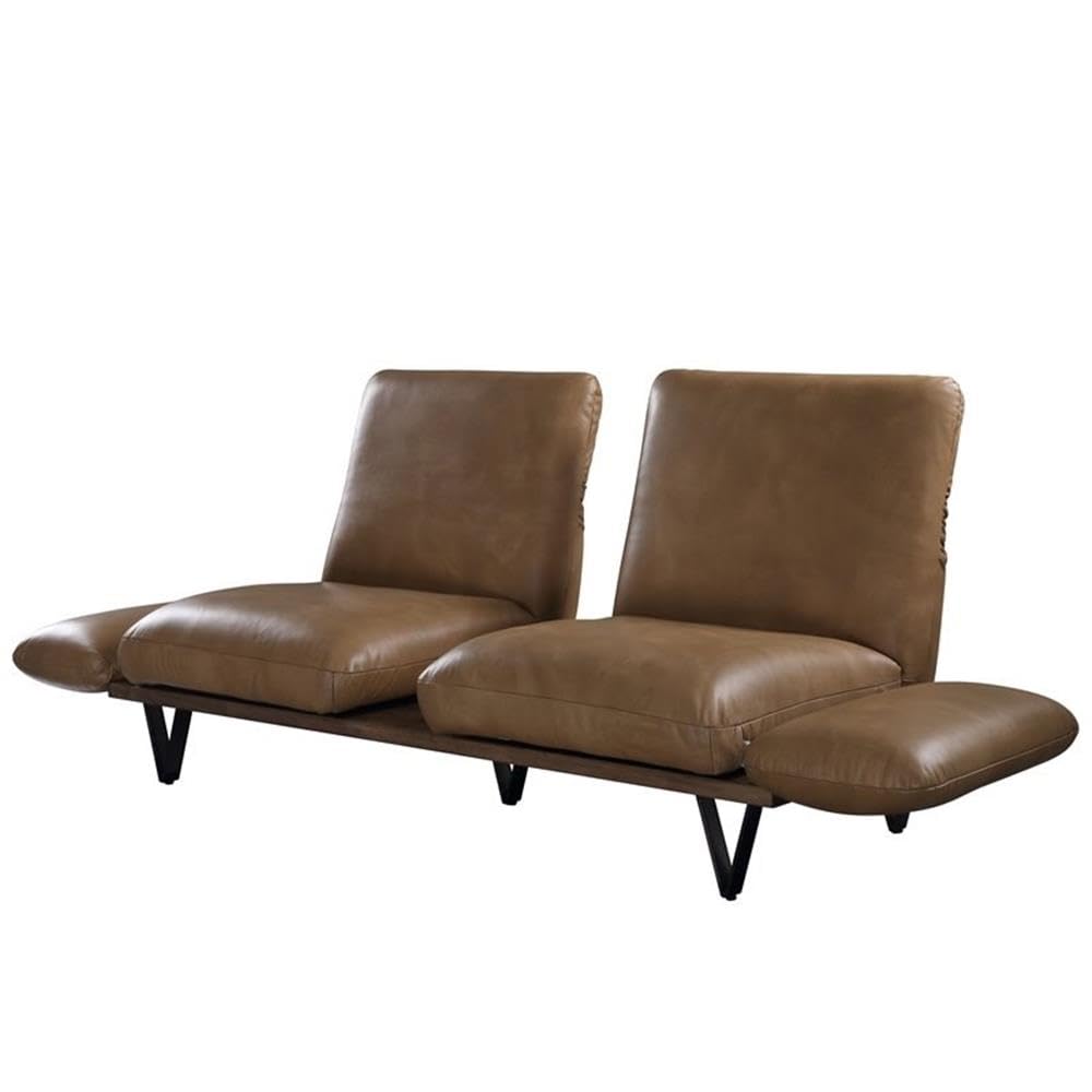 Acme Narech Top Grain Leather Sofa With Swivel In Nutmeg