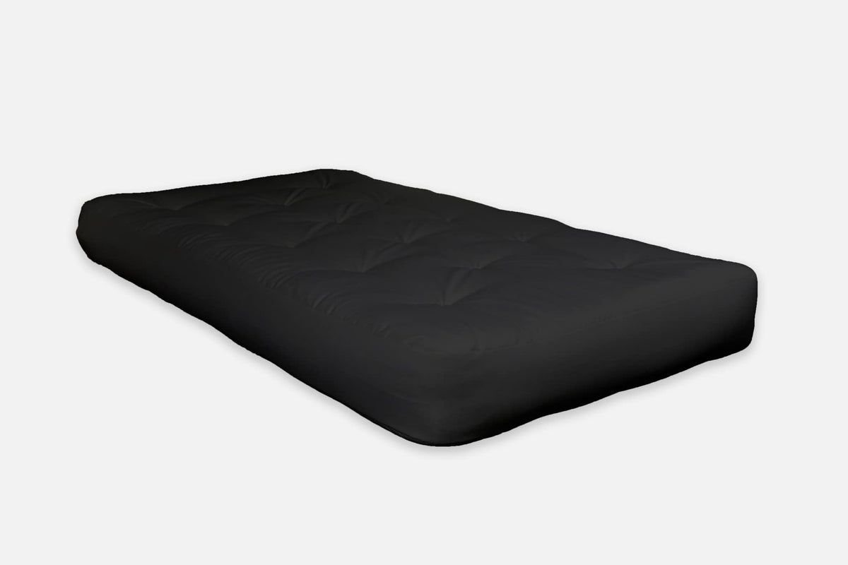 HomeRoots Polyester 8' Black Double Foam Futon Queen Mattress