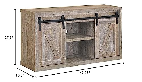 Coaster Furniture Brockton Rustic Farmhouse 48&quot; TV Stand Media Console Sliding Barn Door Black 723281